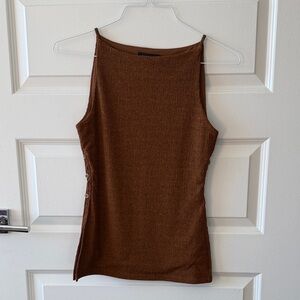 Brown Sleeveless Women's Top